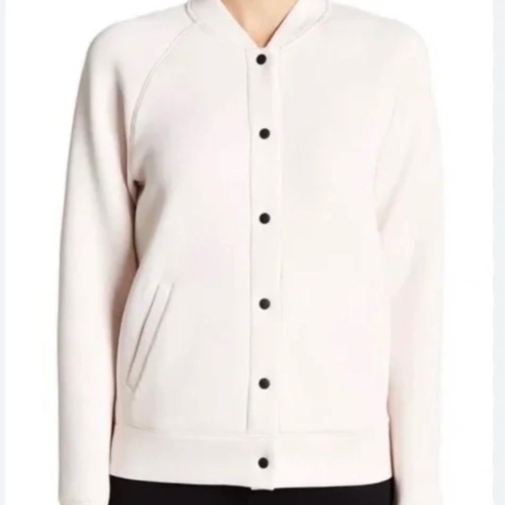 Zella Arise Luxe bomber jacket button up light pink